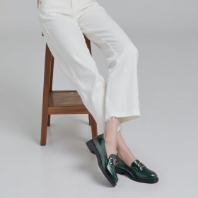 Elegancki Loafer w Kolorze Ciemnej Zieleni 2175 1074