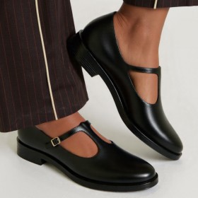 Czarne eleganckie buty damskie w stylu Mary Jane