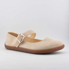Baleriny barefoot zamszowe w odcieniu beżu