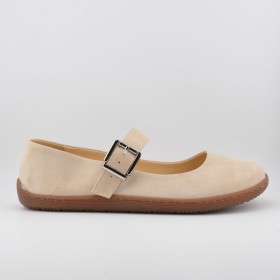 Baleriny barefoot zamszowe w odcieniu beżu