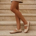 Baleriny barefoot zamszowe beżowe | eska-buty.pl