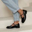 Mary Jane czarne buty damskie skórzane | eska-buty.pl