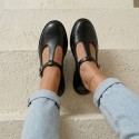 Mary Jane czarne buty damskie skórzane | eska-buty.pl