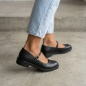 Czarne baleriny z paskiem skórzane | eska-buty.pl