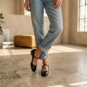 Czarne Lakierowane Baleriny Kwadratowy Nosek | eska-buty.pl