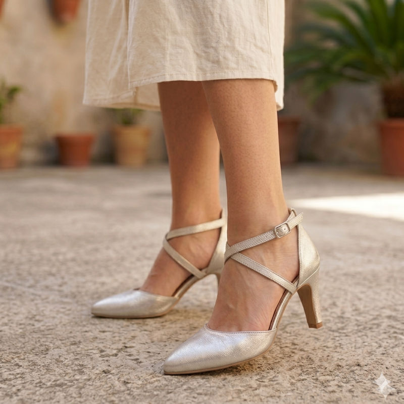 Eleganckie srebrne sandały damskie na lato 2026 - model na słupku, eSKa Buty